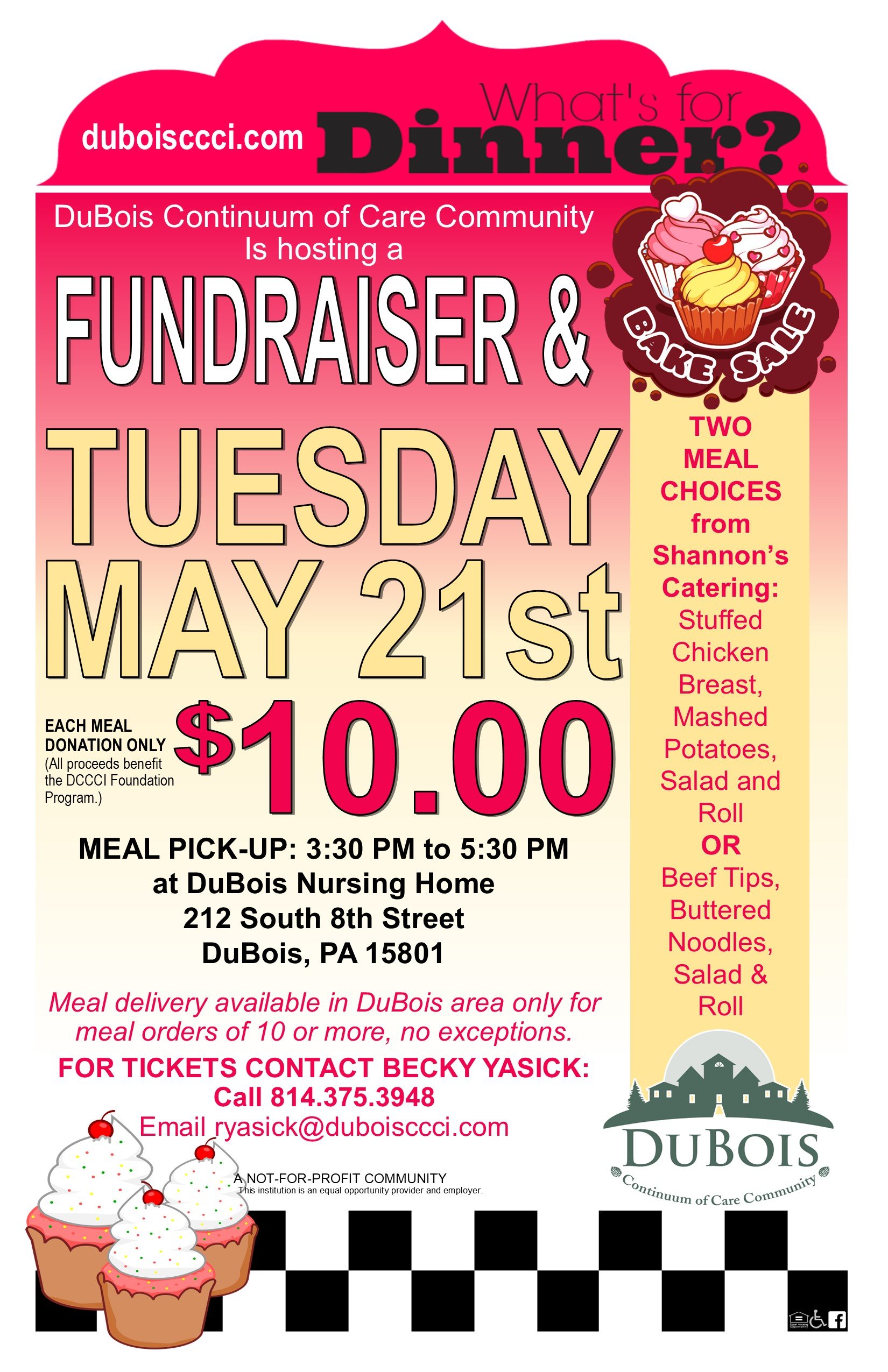What's For Dinner? Fundraiser and Bake Sale! > 5-21-24
